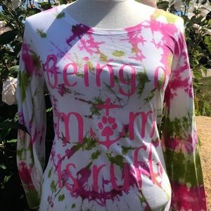 Tie-Dye Long Sleeve Dog Mom Shirt